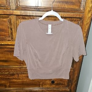 Lululemon Ribbed Softstreme Brown Top. Sz 10 Pairs Well With High Waisted, Twist
